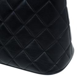 Pre Owned Chanel Black Quilted Lambskin Vintage Dome Bag