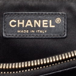 Pre Owned Chanel Black Quilted Caviar Leather Grand GST Shopper Tote Bag