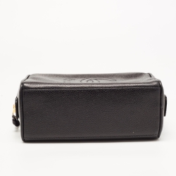 Pre Owned Chanel Black Caviar Leather CC Cosmetic Pouch