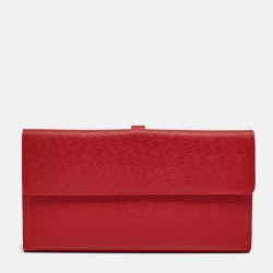 Chanel Red Leather CC Flap French Continental Wallet