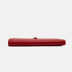 Chanel Red Leather CC Flap French Continental Wallet
