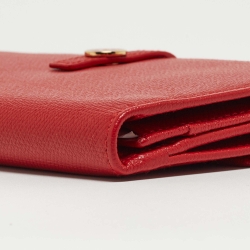 Chanel Red Leather CC Flap French Continental Wallet