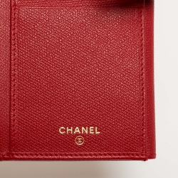 Chanel Red Leather CC Flap French Continental Wallet