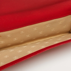 Chanel Red Leather CC Flap French Continental Wallet