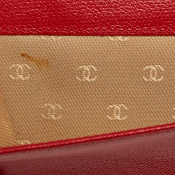 Chanel Red Leather CC Flap French Continental Wallet