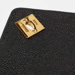 Pre Owned Chanel Black Chevron Caviar Leather CC Tassel Camera Bag