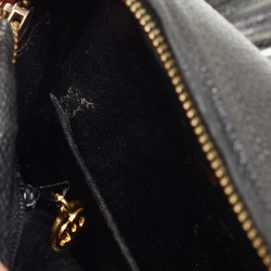 Pre Owned Chanel Black Chevron Caviar Leather CC Tassel Camera Bag