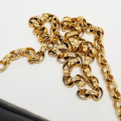 Pre Owned Chanel Black Chevron Caviar Leather CC Tassel Camera Bag