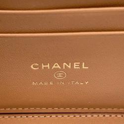 Pre Owned Chanel Beige Leather CC Vanity Case Shoulder Bag