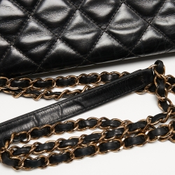 Pre Owned Chanel Black Quilted Python and Leather Urban Mix Classic Shoulder Bag
