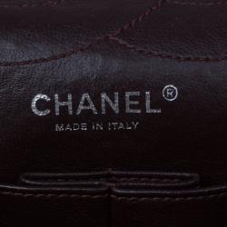 مملوكة مسبقًا حقيبة شانيل جلد بقر مبطنة أسود روسيه 2.55 كبيرة قلاب