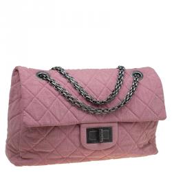 Pre Owned Chanel Pink Quilted Fabric Limited Edition XXL Reissue Travel Bag