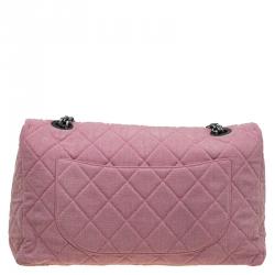 Pre Owned Chanel Pink Quilted Fabric Limited Edition XXL Reissue Travel Bag