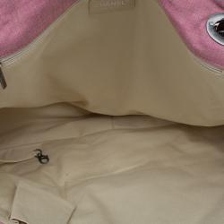 Pre Owned Chanel Pink Quilted Fabric Limited Edition XXL Reissue Travel Bag