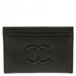 Chanel Black Leather CC Card Holder 