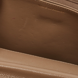 Pre Owned Chanel Beige Quilted Caviar Leather WOC Clutch Bag