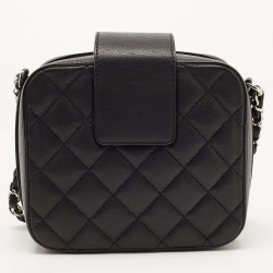 Pre Owned Chanel Black Quilted Leather Mini CC Box Camera Bag