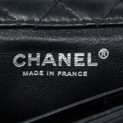 Pre Owned Chanel Black Leather Mini Camellia Follies Flap Bag 