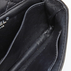 Pre Owned Chanel Black Leather Mini Camellia Follies Flap Bag 