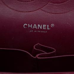 Pre Owned Chanel Burgundy Quilted Patent Leather Jumbo Classic Double Flap Bag