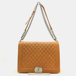 Chanel camel boy online bag