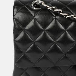 Pre Owned Chanel Black Caviar Leather Small Classic Flap Bag