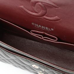 Pre Owned Chanel Black Caviar Leather Small Classic Flap Bag