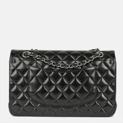 Pre Owned Chanel Black Caviar Leather Small Classic Flap Bag