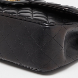 Pre Owned Chanel Black Quilted Leather Jumbo Classic Double Flap Bag