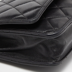 Chanel Black Quilted Leather O Mini Wallet on Chain