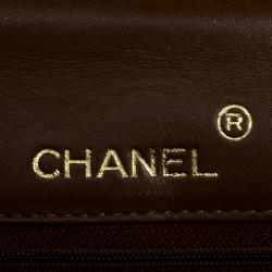 Pre Owned Chanel Brown Lizard Mini Square Flap Bag
