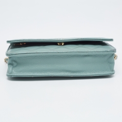 Chanel Mint Green Quilted Caviar Leather WOC Bag