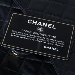 Pre Owned Chanel Black Lambskin Medium Double Flap Shoulder Bag