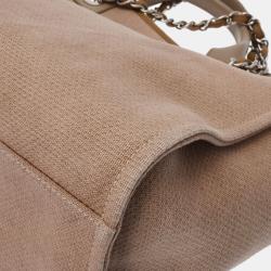 Chanel Beige Canvas Deauville Tote