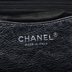 Pre Owned Chanel Black Quilted Glazed Leather Large On the Road Tote