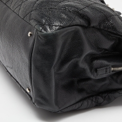 Pre Owned Chanel Black Quilted Glazed Leather Large On the Road Tote