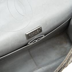 Pre Owned Chanel Grey Quilted Python Reissue 2.55 Classic Flap Bag