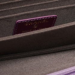 مملوكة مسبقًا Chanel Iridescent Pink Quilted Leather CC Wallet On Chain