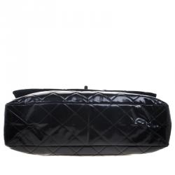 Pre Owned Chanel Black Quilted Patent Leather XXL Reissue Travel Bag