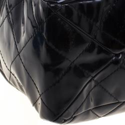 Pre Owned Chanel Black Quilted Patent Leather XXL Reissue Travel Bag