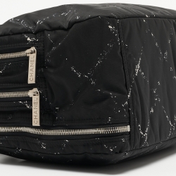 مملوكة مسبقًا Chanel Black/White Quilted Nylon Travel Line Multiple Zip Bowler Bag