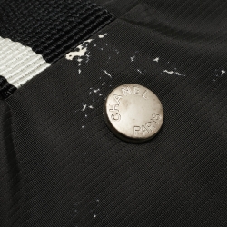 مملوكة مسبقًا Chanel Black/White Quilted Nylon Travel Line Multiple Zip Bowler Bag