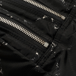 مملوكة مسبقًا Chanel Black/White Quilted Nylon Travel Line Multiple Zip Bowler Bag