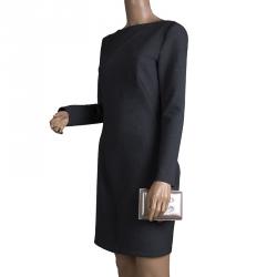 مملوكة مسبقًا حقيبة كلاتش شانيل إطار CC ساتان بيج ميتالك