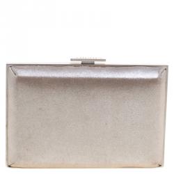 مملوكة مسبقًا حقيبة كلاتش شانيل إطار CC ساتان بيج ميتالك