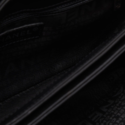 Pre Owned Chanel Black Square Quilted Patent and Leather Camellia No.5 Flap Bag