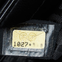 Pre Owned Chanel Black Square Quilted Patent and Leather Camellia No.5 Flap Bag