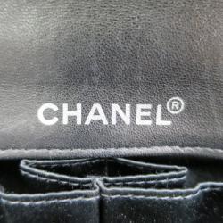 Pre Owned Chanel Grey Fabric Matlasse Chocolate Bar Flap Bag