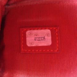 Pre Owned Chanel Red Patent Leather Boston Bag