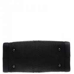 مملوكة مسبقًا Chanel Matte Black Python Large Boy Shopper Tote